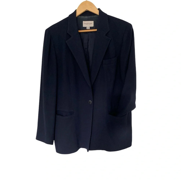 Vintage EMANUEL, EMANUEL UNGARO Woman’s Lightweight Wool Blend Blazer, 12/46 - Picture 1 of 8